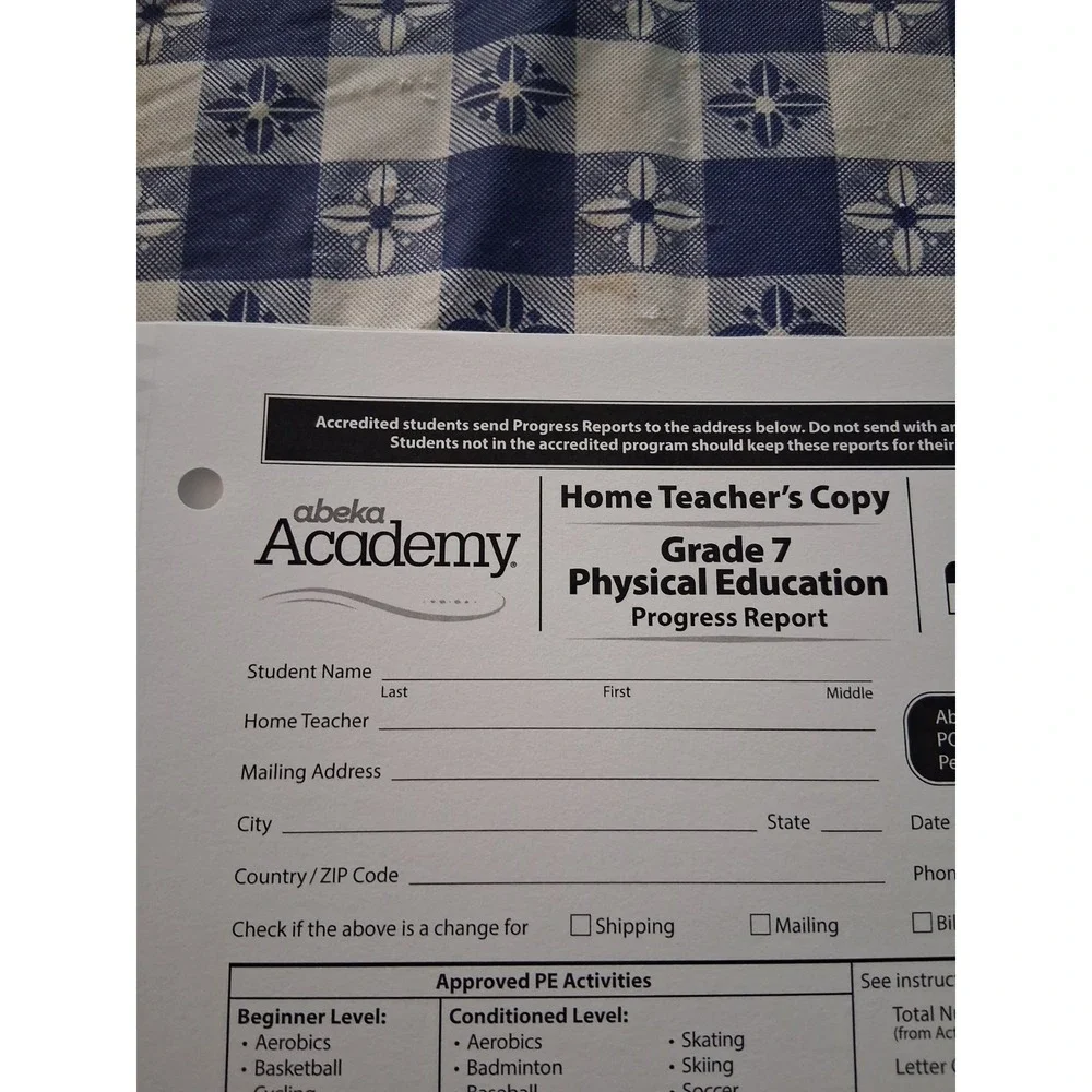 NEW Abeka Grade 7 Physical Education Course Manual 2023 Spiral Bound
